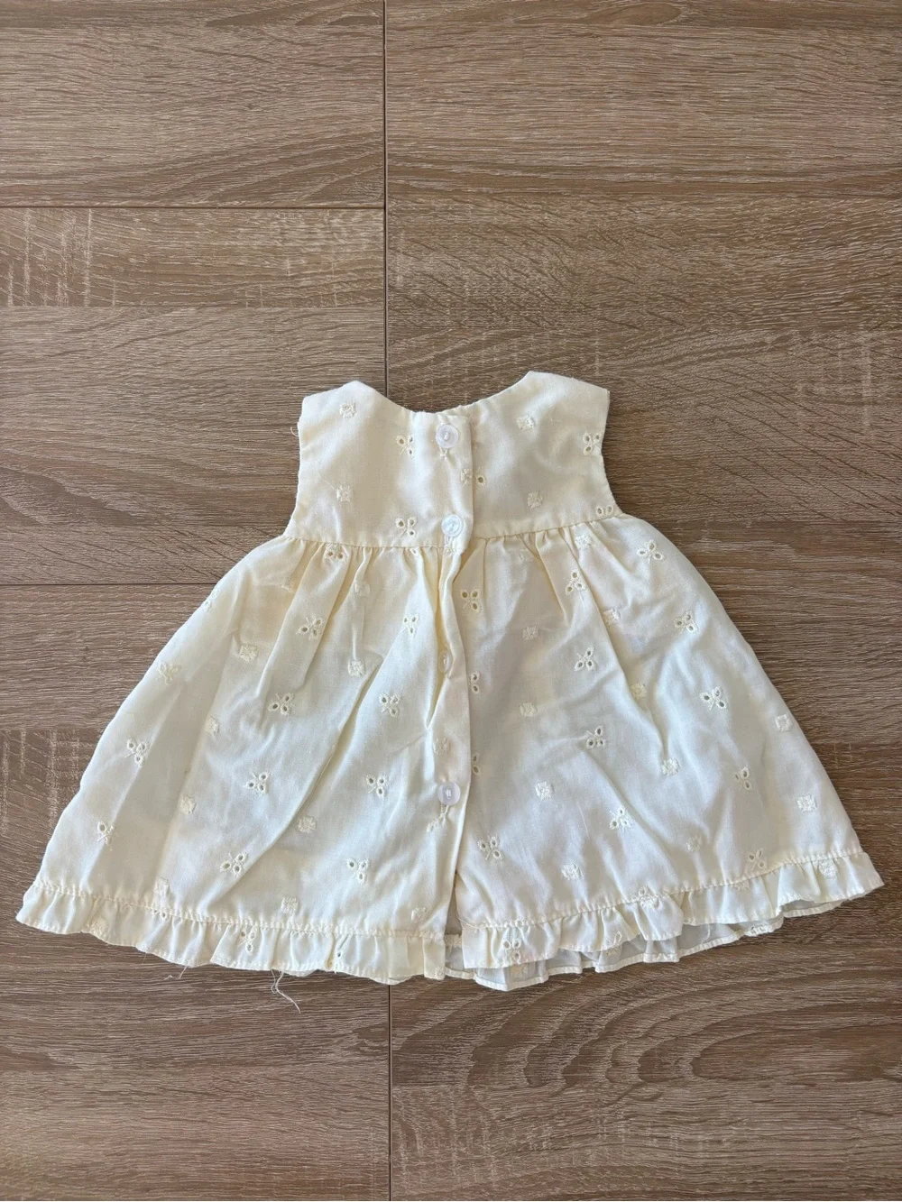 vintage Teddy Boom yellow eyelet dress and bloomers size 0-3 months